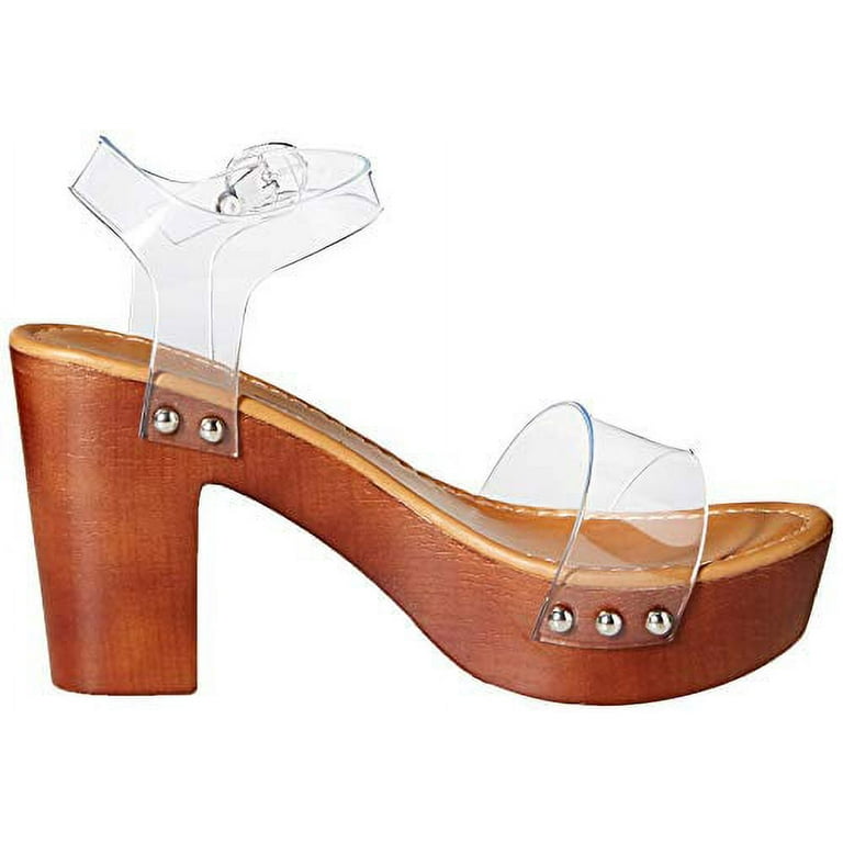 Madden Girl Women s LIFFT Heeled Sandal Clear 10 M US Walmart