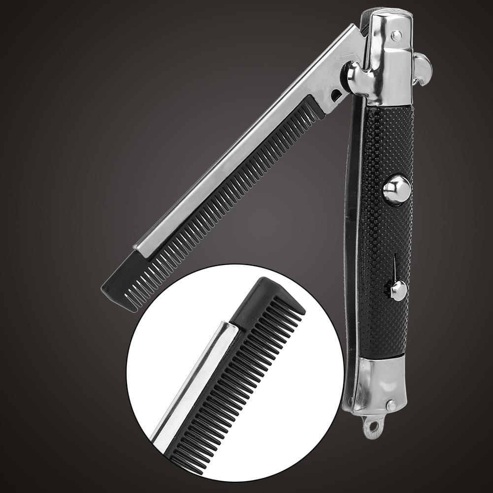 9" Metal Switch Automatic Style Pocket Folding Flick Hair Comb.