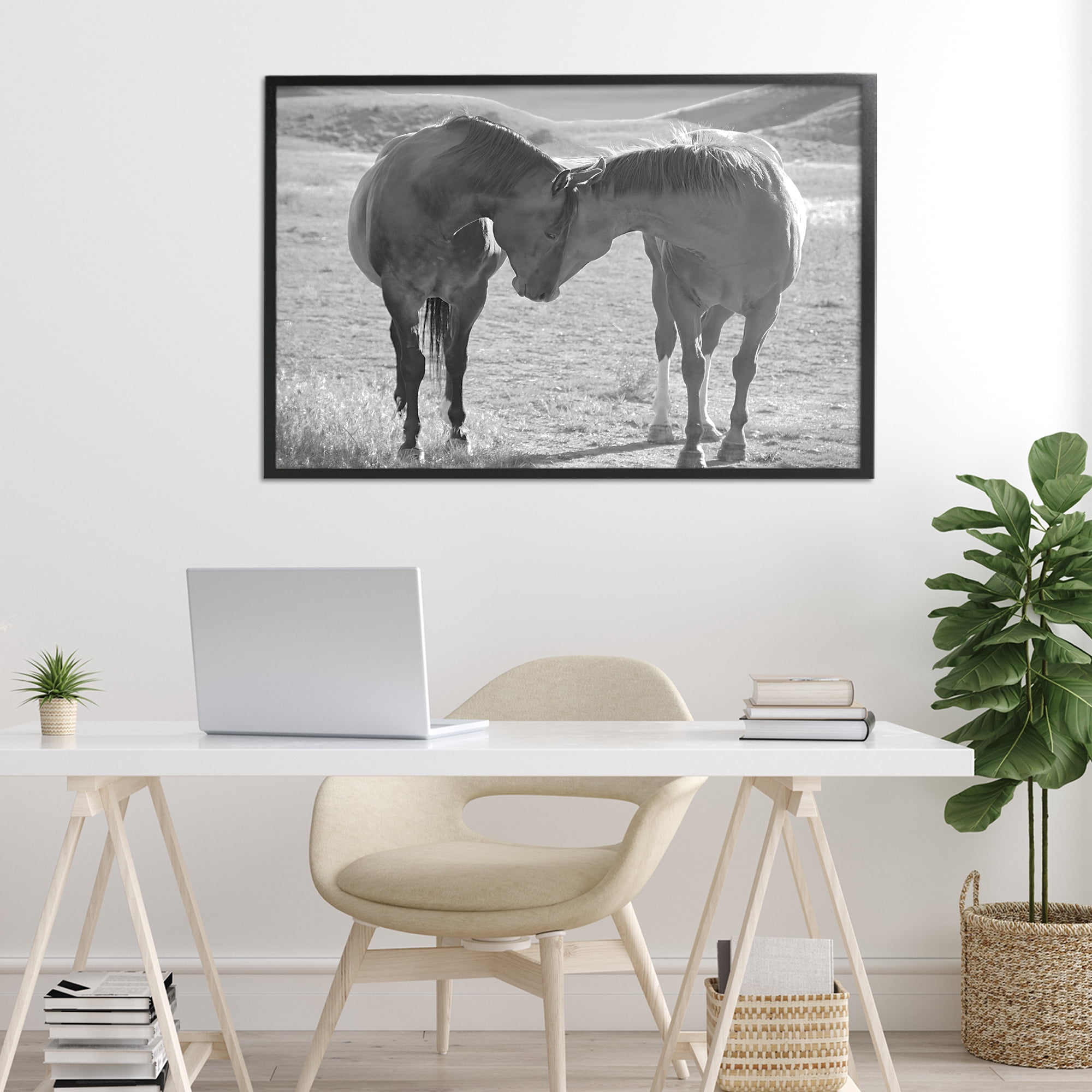 Stupell Industries Sweet Nothings Bond Between Horses Black Framed Giclee Art, design by Steve Toole
