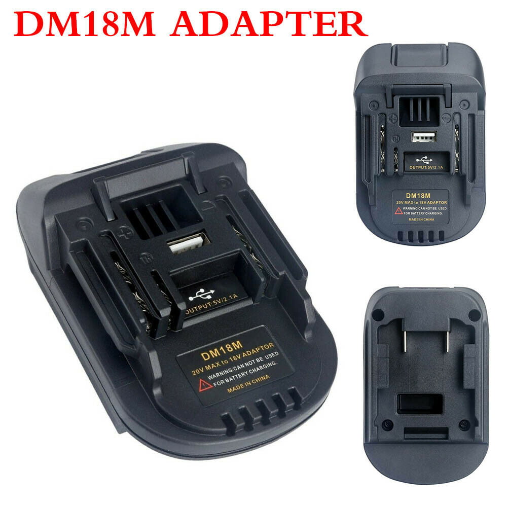 USB Battery Adapters For 20V DEWALT DCB200 Milwaukee M18 Converts to Makita 18V 