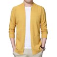 thumbnail image 2 of Suéter de punto nuevo para hombre, cárdigan para hombre, suéter de color sólido, suéter de punto suave de piel de conejo con cuello en V, prendas de vestir exteriores, 2 of 5