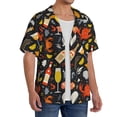 thumbnail image 2 of Gukieu Seafood And Drinks Print Men's Short-sleeved Shirts, Button-down Pocket Shirts, T-shirts, Beach Vacation Travel Summer Clothing-4X-Large, 2 of 5