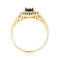 thumbnail image 5 of Gem Stone King Blue Sapphire 18K Yellow Gold Plated Silver Engagement Ring for Women (1.62 Cttw, Oval 7X5MM, Gemstone Birthstone, Available in Size 5, 6, 7, 8, 9), 5 of 7