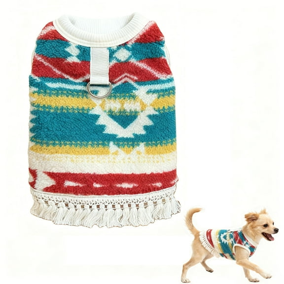 Riklu Ethnic Pattern Dog Sweaters for Small Dogs, Cozy Soft Dog Clothes for Small Dog