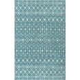 thumbnail image 2 of Unique Loom Tribal Trellis Collection Area Rug - Alaoui (5' 3" x 8' Rectangle Aqua Blue/Ivory), 2 of 10