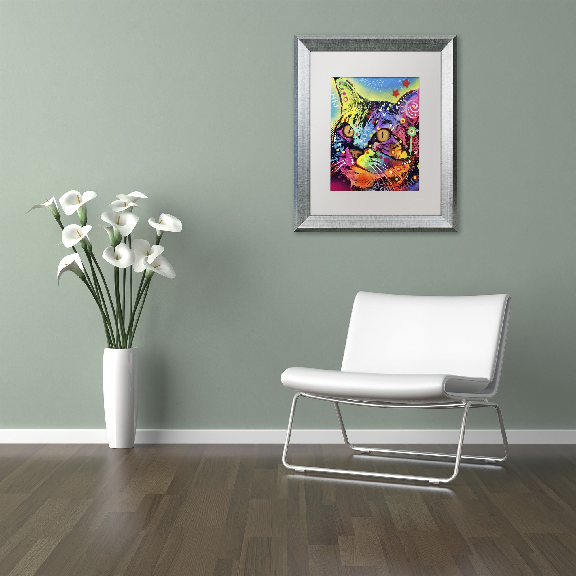 Trademark Fine Art "Alpha" Canvas Art by Dean Russo, White Matte, Silver Frame