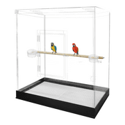 PENNZONI Extra Large Bird Cage for Macaws & Parrots, Crystal Clear Acrylic Cage, No Base