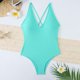 thumbnail image 4 of Trajes de baño de una pieza para mujer Traje de baño de cuello en V de color sólido para mujer Traje de baño de bikini dividido Traje de baño para mujer, 4 of 5