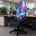thumbnail image 5 of Whosucclay Butterfly Daisy Galaxy Print Gaming Chair Covers Stretch Computer Desk Chair Cover with Armrest Covers Easy to Install Rotating Desk Chairs Cover Home Studio Decor, 5 of 8
