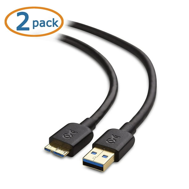 Støt Åbent grafisk Cable Matters 2-Pack Micro USB 3.0 Cable (Micro USB 3 Cable A to Micro B)  in Black 6 Feet - Walmart.com