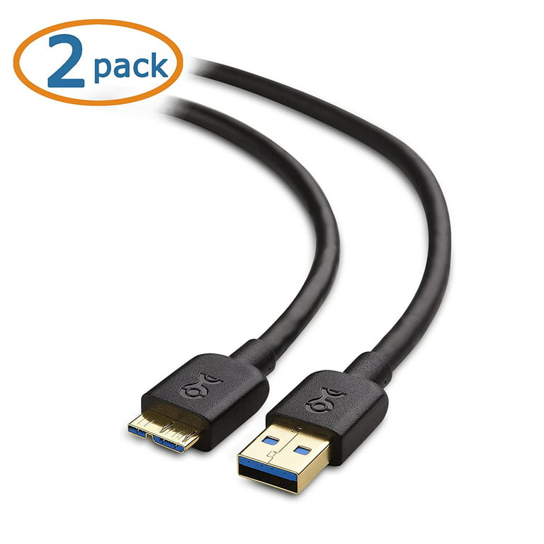 Matters 2-Pack Micro USB 3.0 Cable (Micro 3 Cable A to Micro B) in Black 6 Feet - Walmart.com