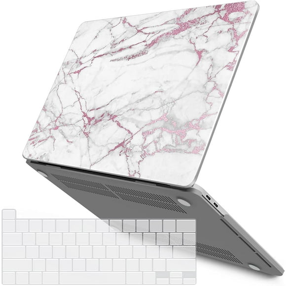 IBAOLE New 2020 MacBook Pro 13 Inch Case M1 A2338 A2289 A2251 A2159 A1989 A1706 A1708, Hard Shell Case with Keyboard Cover for Apple Mac Pro 13 Touch Bar(2020-2016), Pink Marble, T13PKMB+1