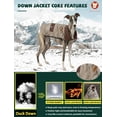 thumbnail image 3 of Dog Down Jacket,Warm,Lightweight Water-Resistant, Packable,Cold Coat,Classic Retro Style (Khaki,M) C97, 3 of 3