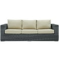 thumbnail image 4 of Modern Contemporary Urban Design Outdoor Patio Balcony Sofa, Beige, Rattan, 4 of 5