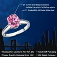thumbnail image 2 of Gem Stone King 10K White Gold Pink Moissanite Engagement Ring for Women | 2.00 Cttw | Oval 9X7MM | Gemstone Birthstone | Size 9, 2 of 6
