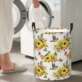 thumbnail image 5 of Gukieu Bird Sunflowers Print Round Dirty Clothes Bag, Waterproof Standing Home Bathroom Storage Basket Car Trunk Storage Bag-Small, 5 of 6
