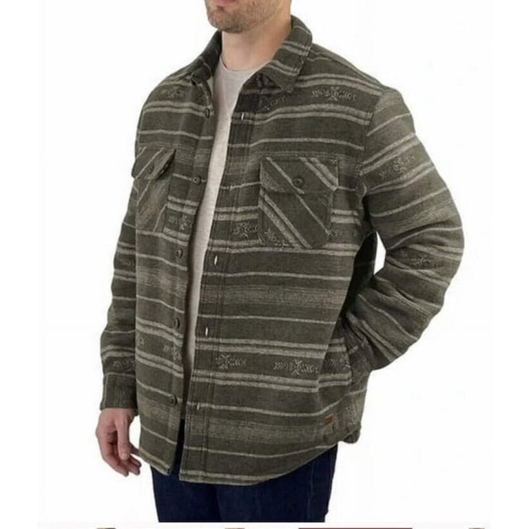 Jachs New York Men's Wool Blend Sherpa Lined Shirt Jacket (Green