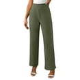 thumbnail image 2 of UAMVSH Dress Pants for Women Trendy Crossover High Waisted Stretchy Casual Business Pants with Pockets Soft Yoga Athletic Trousers(Medium,Army Green), 2 of 7