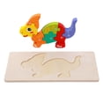 thumbnail image 4 of Rompecabezas de madera para niños, dinosaurios, interactivo, 3D, colores, juguete de aprendizaje cognitivo. Parasaurolophus, 4 of 9