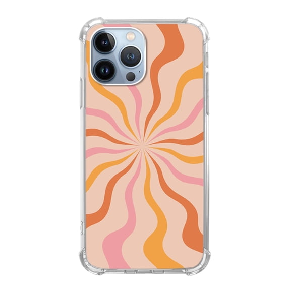 Sun Stripes Case for iPhone 13 Pro Max,Aesthetic Art Design TPU Bumper Cover Case