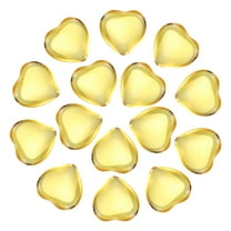 Uxcell 15 Pcs Natural Heart Shaped Crystal Stone, 0.6 Inch Mini Polished Love Gemstone Crystal, Pocket Rock Engraved Worry Stones for Women Gifts Meditation, Clear Yellow