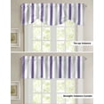 thumbnail image 6 of Tie Up Valance Curtain for Kitchen,Modern Minimalist Purple Gray Stripe Rod Pocket Short Curtains Adjustable Tie-Up Shade Valances,Geometric Line Art Window Treatment for Bathroom Living Room Bedroom, 6 of 8