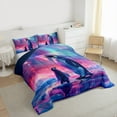 thumbnail image 3 of Homewish Cartoon Penguins Bedding Comforter Set,Antarctic Animal Twin Comforter Sets,Multicolor Aurora Bedding Set For Girls Kids,Ultra Soft Home Decor Reversible,2 Pieces, 3 of 8