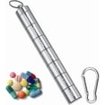 thumbnail image 1 of Waterproof Capsule Pill Box, Metal Pill Box With Keychain With 7 Separable Compartments, For Travel, Hiking, Camping, 1 of 5