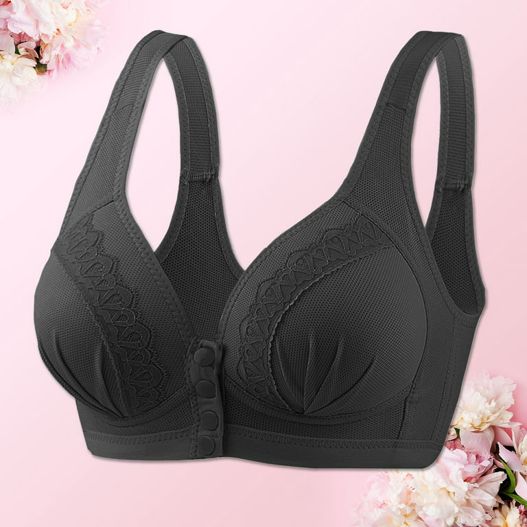 nsendm Female Underwear Adult Bras Bulk Women's Front Side Buckle Lace Edge  without Steel Ring Movement Seamless Gathering Womens Bras(Coffee, 46)