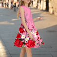 thumbnail image 7 of Gamivast Girls Flowy Summer Tank Dresses Floral Printed Crewneck Sleeveless A-Line Dresses Tiered Casual Sundress for Kids White Vestidos De Verano Para Niña, 7 of 7