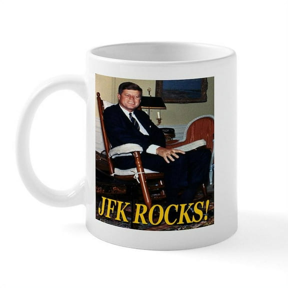 CafePress - JFK Rocks! Mug - 11 oz Ceramic Mug - Novelty Coffee Tea Cup