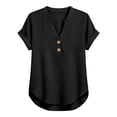 thumbnail image 5 of Womens Spring Short Sleeve T Shirts Fashion Tees V-Neck Summer Solid Color Loose Fit Tops, 5 of 5