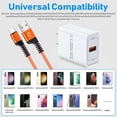 thumbnail image 6 of Type C Charger Fast Charging 18W Charger Adapter with USB C Cable 6FT Fast Charging Nylon Braided Type C Charger Cable for Samsung, Orange, 6 of 7