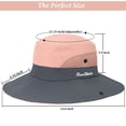 thumbnail image 2 of Sombreros para el sol plegables con protección UV para exteriores para mujer, sombrero de pesca de playa de ala ancha de malla con agujero para cola de caballo, 2 of 5