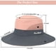 thumbnail image 2 of Sombreros para el sol plegables con protección UV para exteriores para mujer, sombrero de pesca de playa de ala ancha de malla con agujero para cola de caballo, 2 of 5