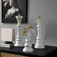 thumbnail image 6 of Chess Statue Decor Piece Set: 3PCS Decorative Resin Chess Sculpture, King Queen Knight Statue Chess Piece Decor, Retro Collectible Figurine Ornaments for Home Office Desk Wine Cabinet Gift (White), 6 of 12