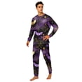 thumbnail image 2 of HTHLVMD Family Matching Sleep Set, Halloween Loungewear, Long Sleeve Home Pjs, Halloween Purple Gold Bat Spider Web Family Matching Pajamas Set, Long Sleeve Crew Neck 2pcs Holiday Loungewear, S, 2 of 6