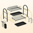 thumbnail image 3 of 2Tier Dish Drying Rack Utensil Holder With Drip Tray For Kitchen Counter Storage, 3 of 9