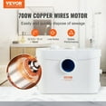 thumbnail image 2 of Macerator Pump, 700W, 9600 L/h Flow, 32.8 ft/10 m Head, Macerator Sewerage Sump Pump with 3 Water Inlets for Toilet, Basement, Kitchen, Sink, Shower, Bathtub Waste Water Disposal Upflush Machine, 2 of 11