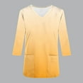 thumbnail image 3 of Aofany Top for Women, Scrubs Tops with Pocket for Women, 3/4 Sleeve V-neck Nurse Tops Gradient Working Uniform Blouse Working Tops, 3 of 4
