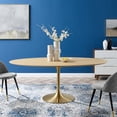 thumbnail image 2 of Dining Table, Oval, Wood, Gold Brown Natural, Modern Contemporary Urban Design, Kitchen Room Cafe Bistro Restaurant Hospitality, 2 of 6