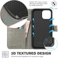 thumbnail image 4 of Wallet Case for iPhone 13 Pro 5G, [RFID Blocking] Card Slots Holder Stand [Shockproof TPU Interior Case] PU Leather Magnetic Protective Flip Cover Compatible with iPhone 13 Pro 6.1" 2021, Grey, 4 of 8