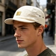 thumbnail image 4 of Quick-Dry 5-Panel Camp Cap for Women/Men, Lightweight Short Brim Hat with Soft Top - Retro Workwear Style Sun Visor for Hiking & Streetwear (1-Pack) Beige One Size, 4 of 4