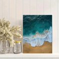thumbnail image 2 of Qisvanset Framed Canvas Wall Art 12x16 Inch Emerald Green Beach Ocean Minimal Coastal Art, 2 of 5