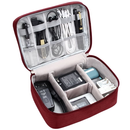 Badiya Electronics Organizer Travel Cable Organizer Bag Waterproof Portable Digital Storage Bag Electronic Accessories Case Cable Charger Organizer Case