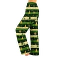 thumbnail image 2 of Women's Christmas Print Plush Pajama Pants, Soft and Comfortable Home Wear Trousers for Winter, Casual Sleepwear with Festive Design,Green,M, 2 of 5