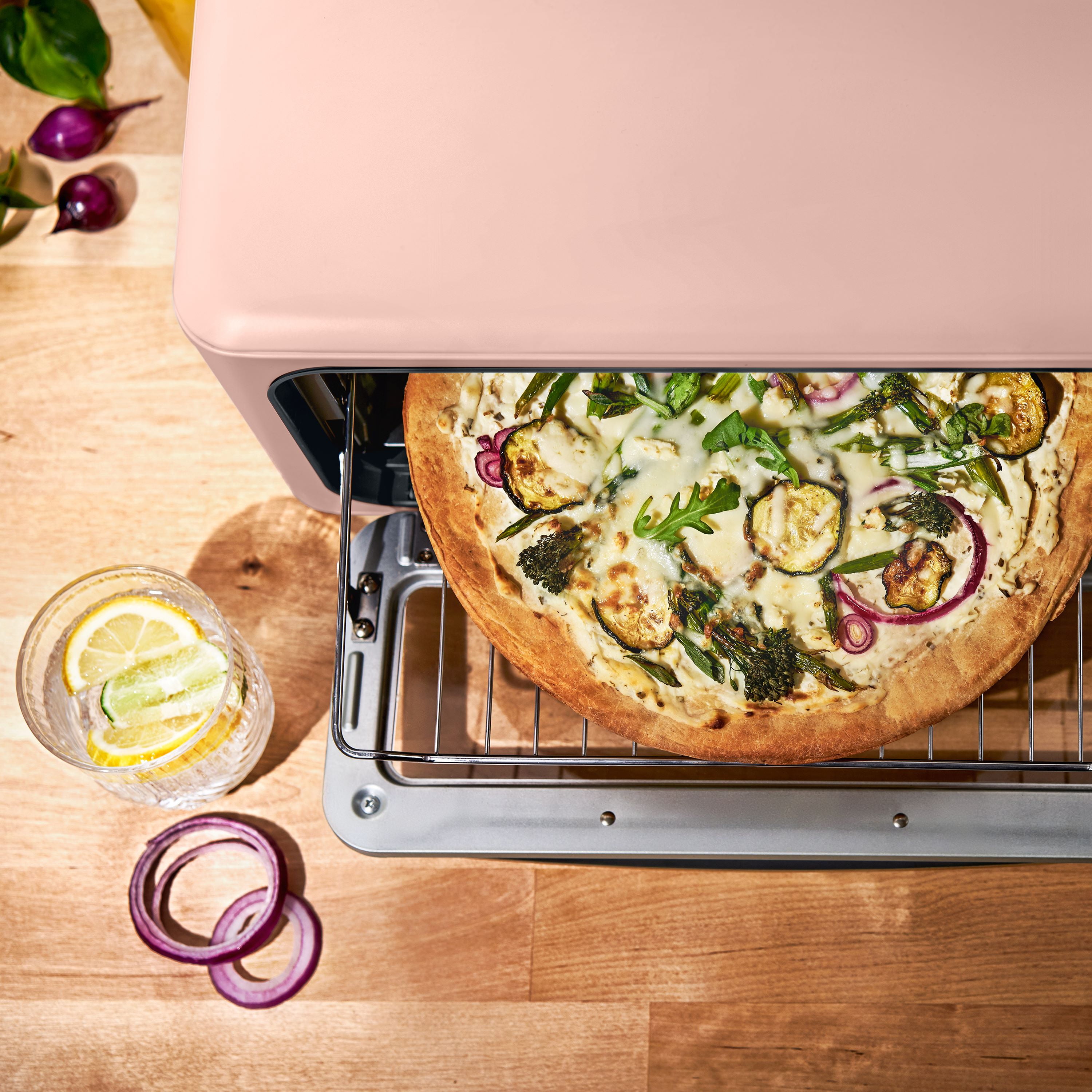 Beautiful Infrared Air Fry Toaster Oven, 9-Slice, 1800 W, Rose by Drew Barrymore