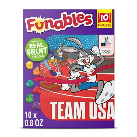 Funables Fruity Snacks, Looney Tunes, Assorted Berry, Flavored Snacks, 0.8 oz 10 Count