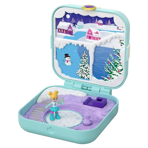 Polly Pocket Frosty Fairytale Compact Playset with Surprise Reveals