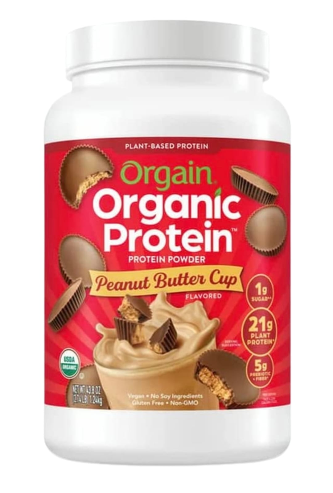 Orgain Peanut Butter Cup Flavored Organic Plant Based Protein Powder 43